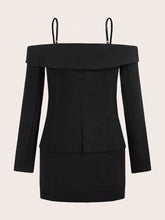 Cold Shoulder Button Front Jacket & Skirt